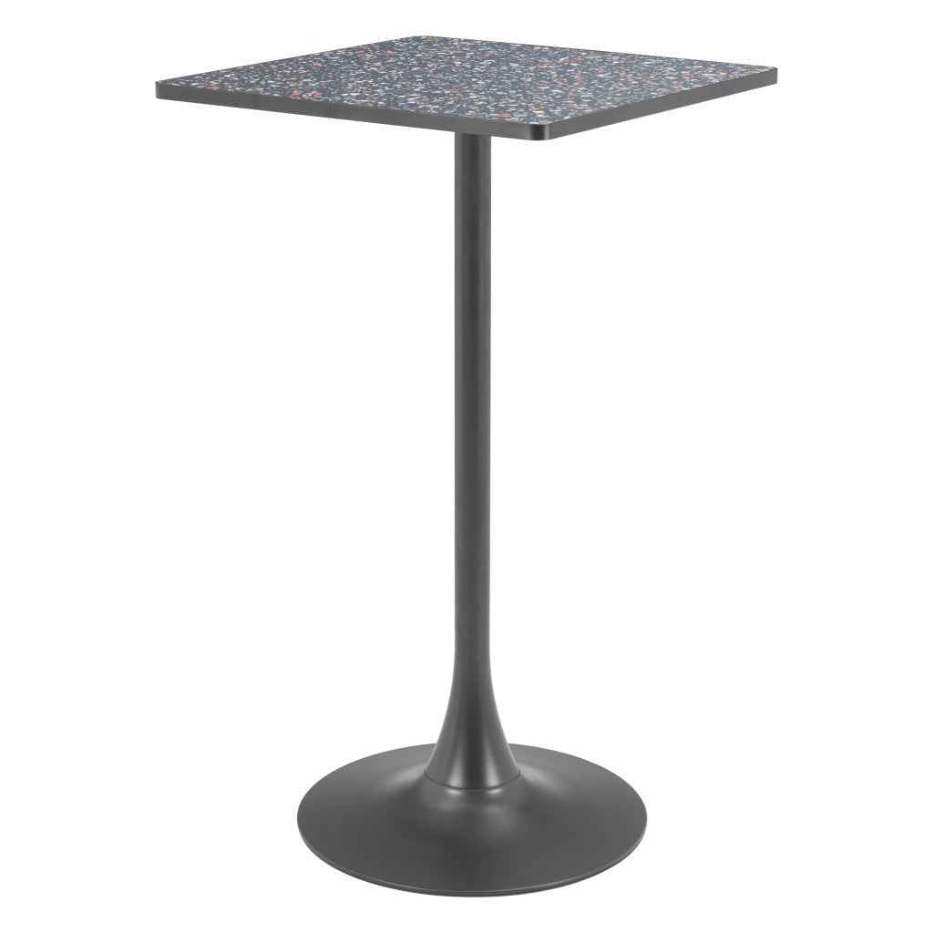 24" Black Wood Square Bar Table