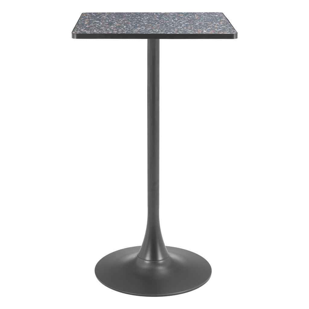 24" Black Wood Square Bar Table