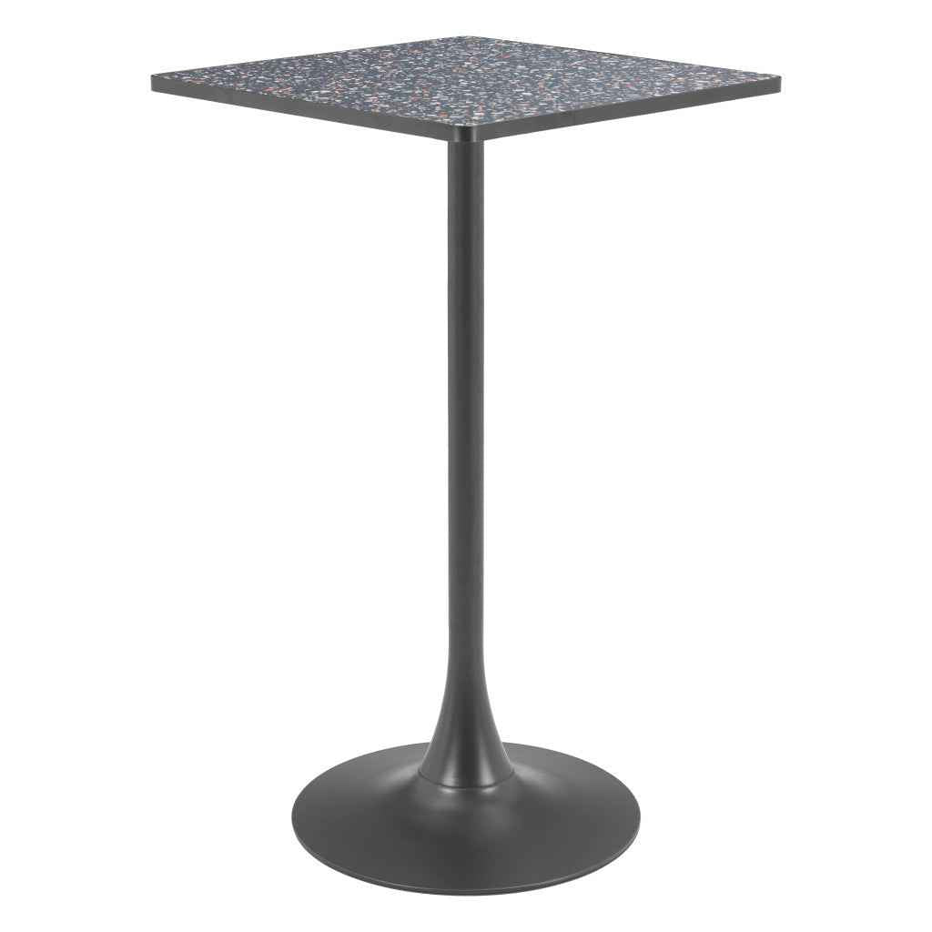 24" Black Wood Square Bar Table