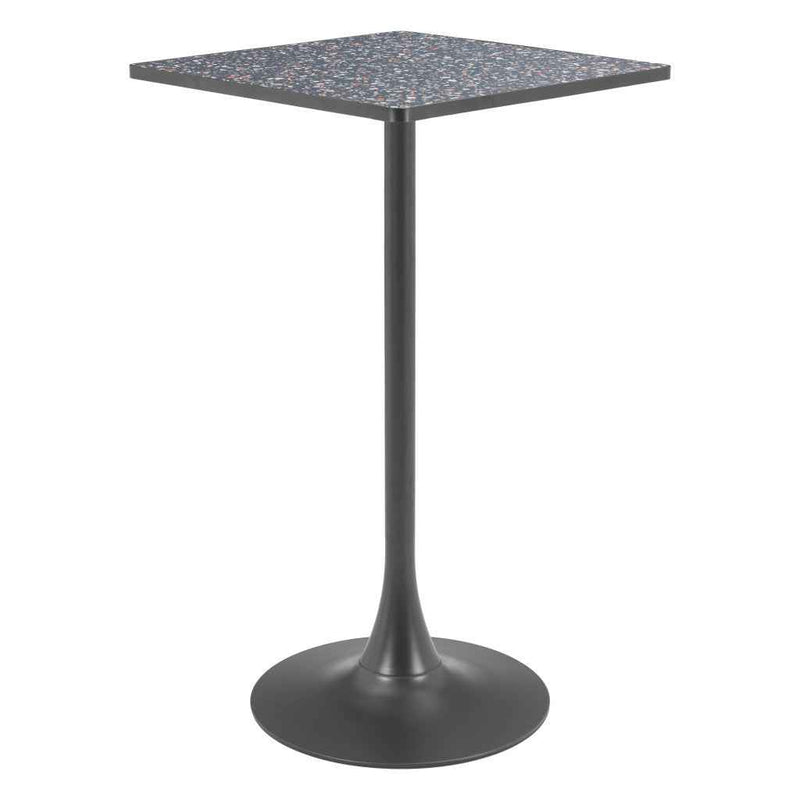 24" Black Wood Square Bar Table