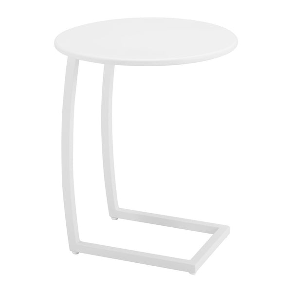 24" White Aluminum Round Pedestal End Table - GreatEagleInc