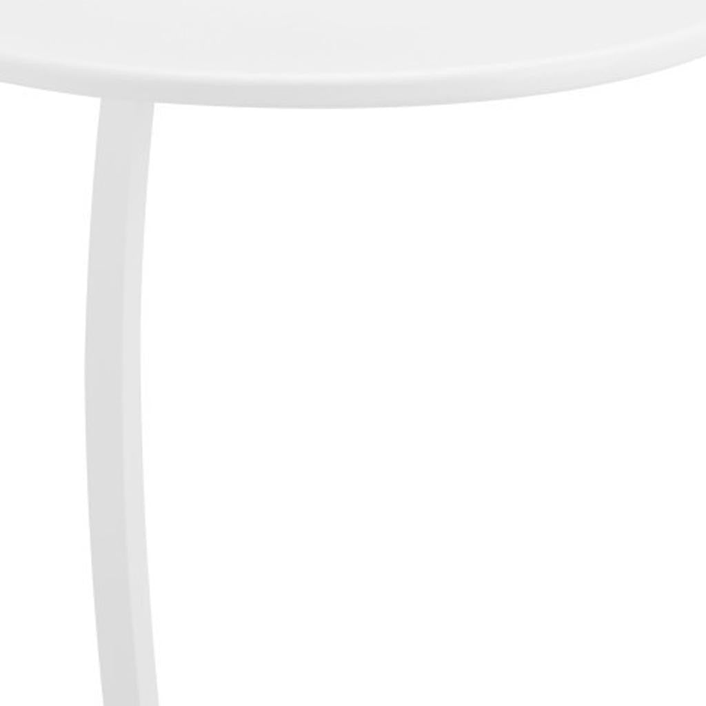 24" White Aluminum Round Pedestal End Table - GreatEagleInc