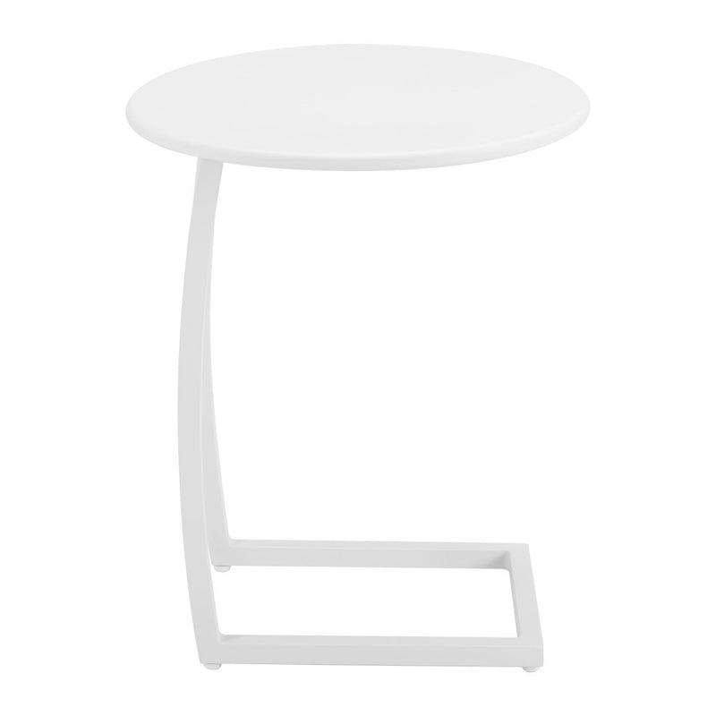 24" White Aluminum Round Pedestal End Table - GreatEagleInc