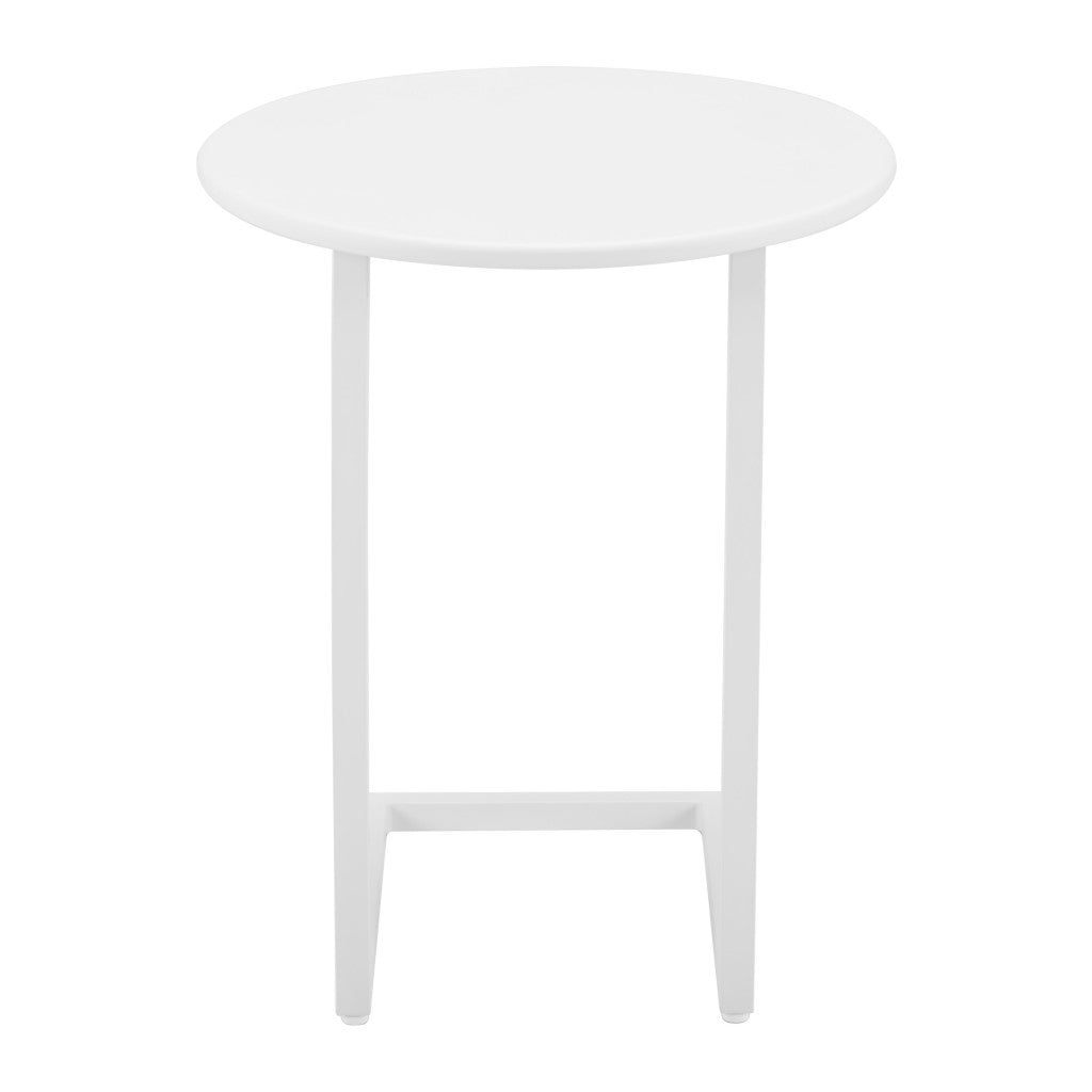 24" White Aluminum Round Pedestal End Table - GreatEagleInc