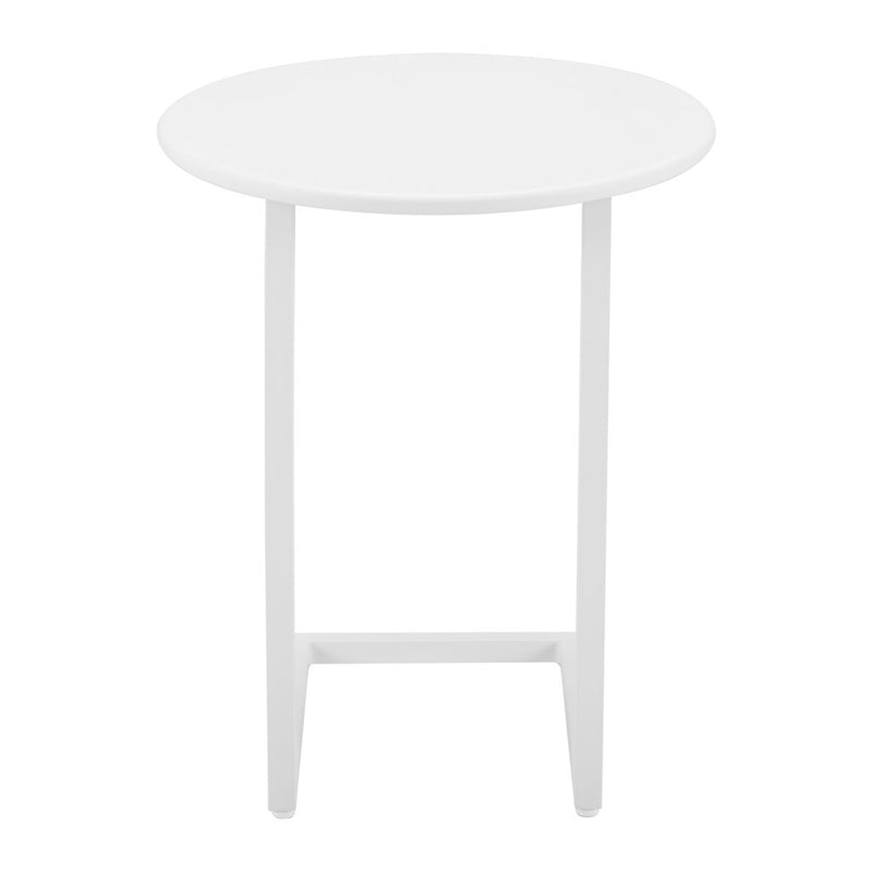 24" White Aluminum Round Pedestal End Table - GreatEagleInc