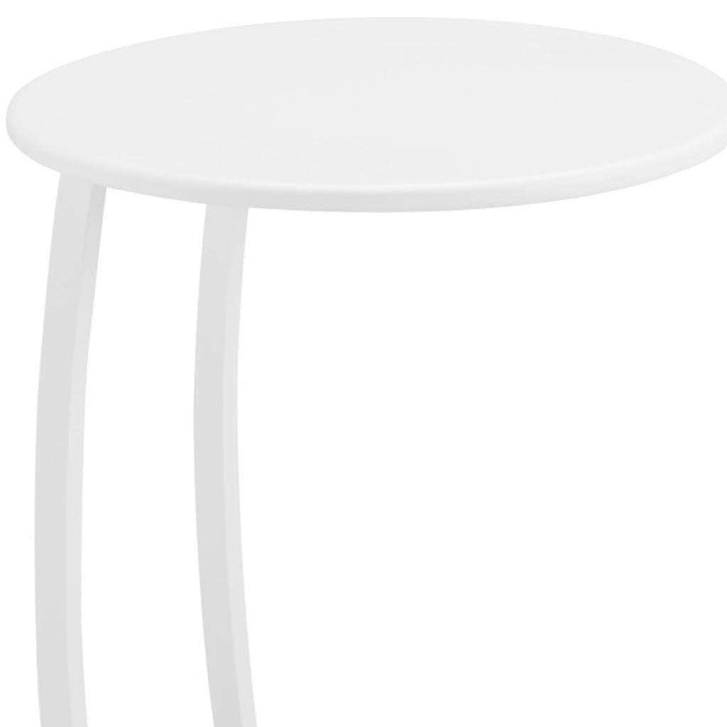 24" White Aluminum Round Pedestal End Table - GreatEagleInc