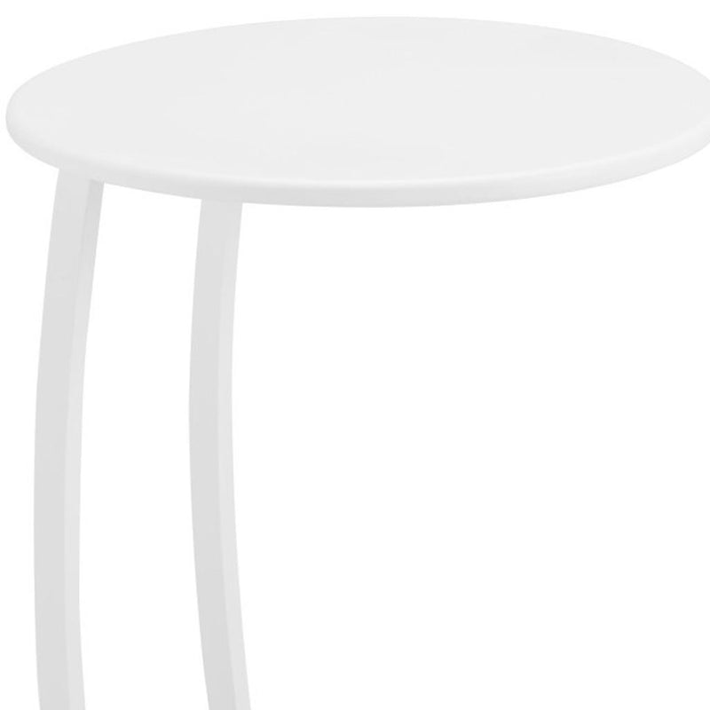 24" White Aluminum Round Pedestal End Table - GreatEagleInc