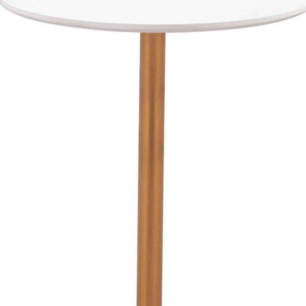 24" White Wood Rounded Bar Table