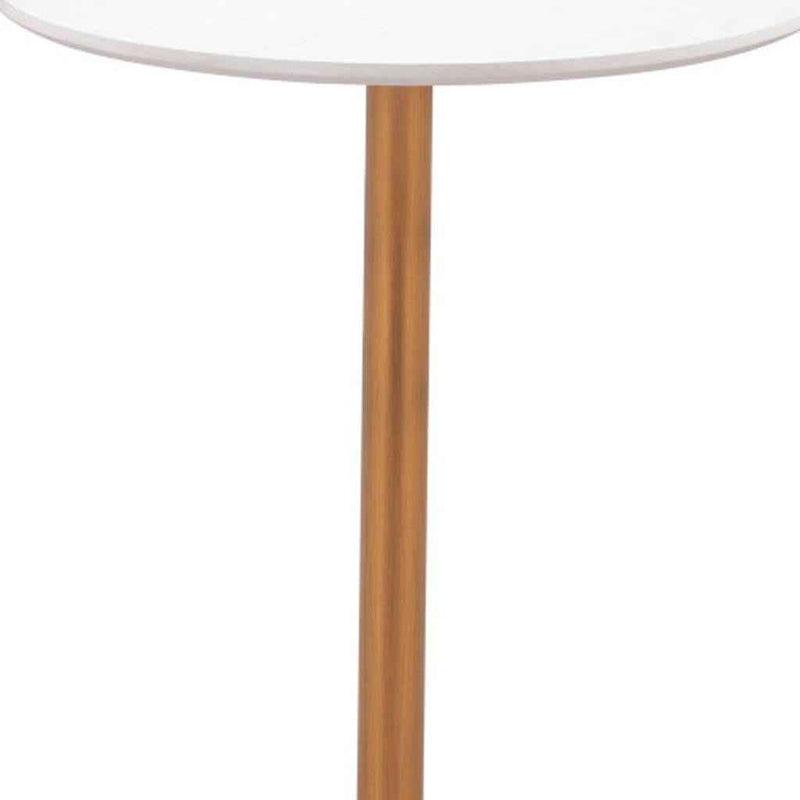 24" White Wood Rounded Bar Table