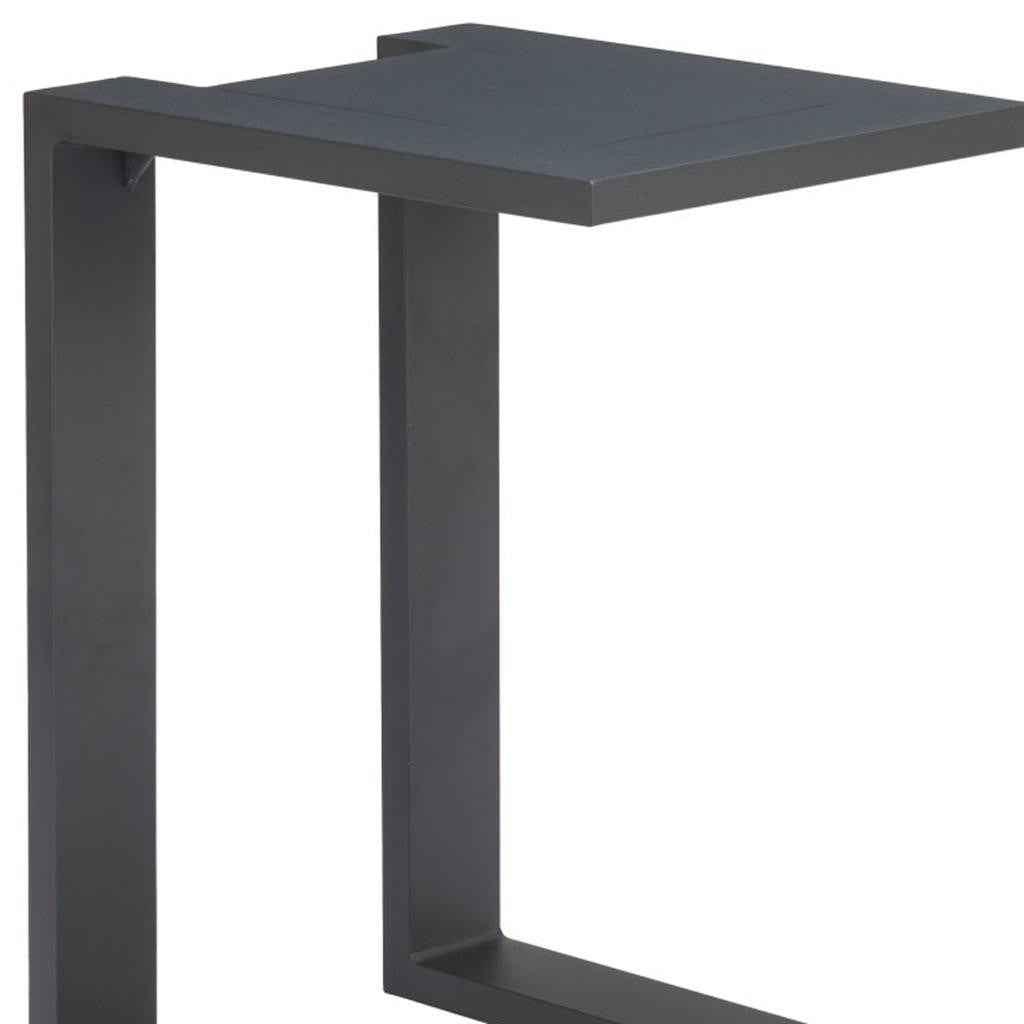 24" Black Aluminum Pedestal End Table