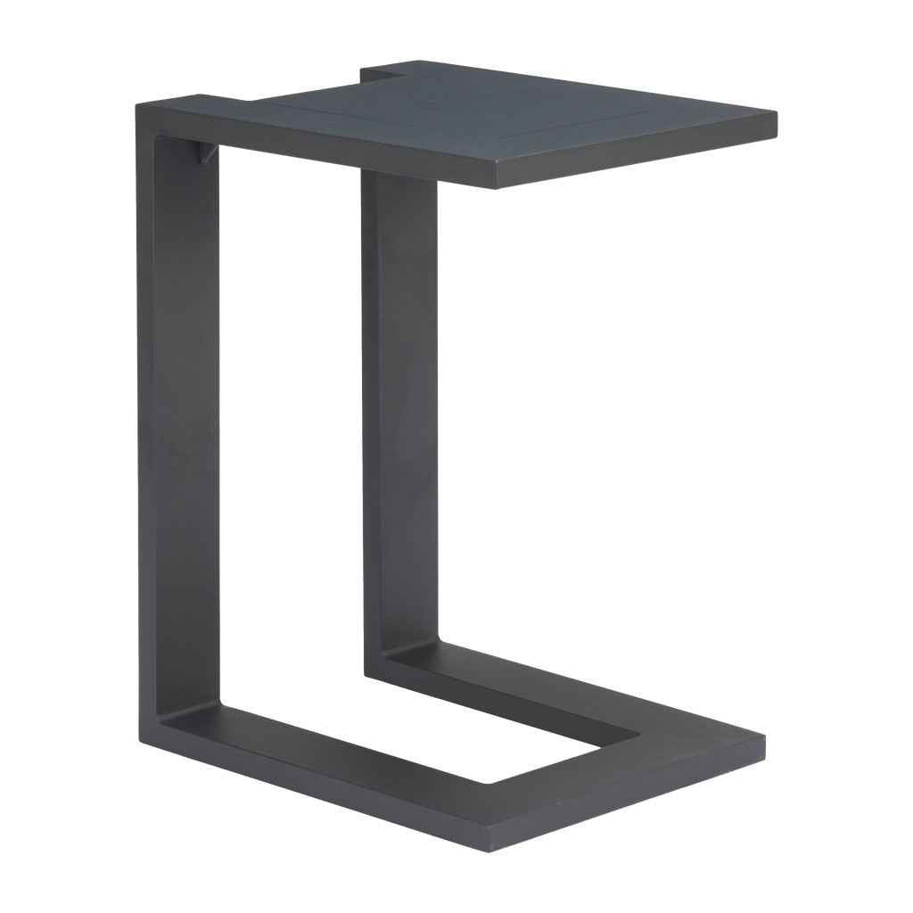 24" Black Aluminum Pedestal End Table