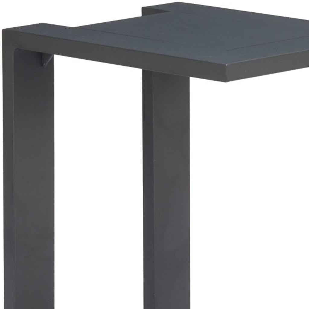 24" Black Aluminum Pedestal End Table