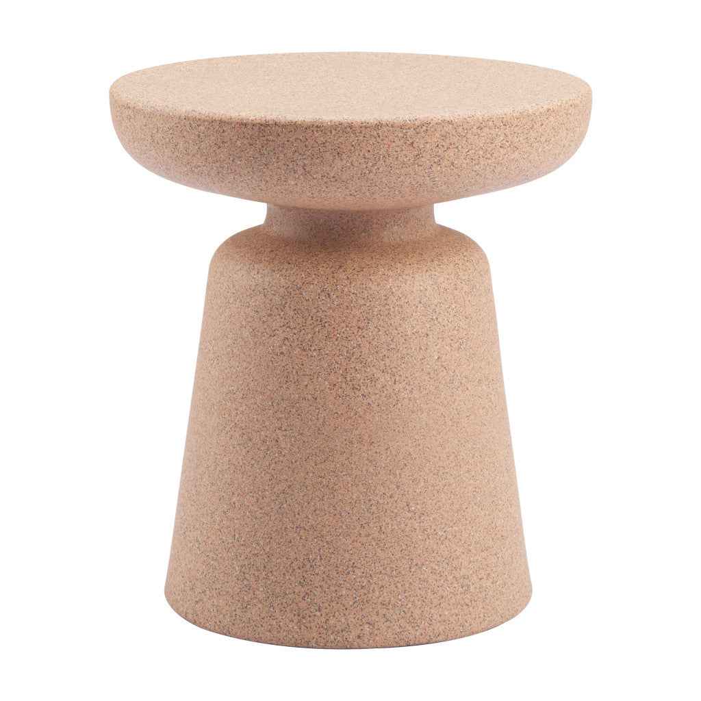 17" Brown Heavy Duty Plastic Round Pedestal End Table