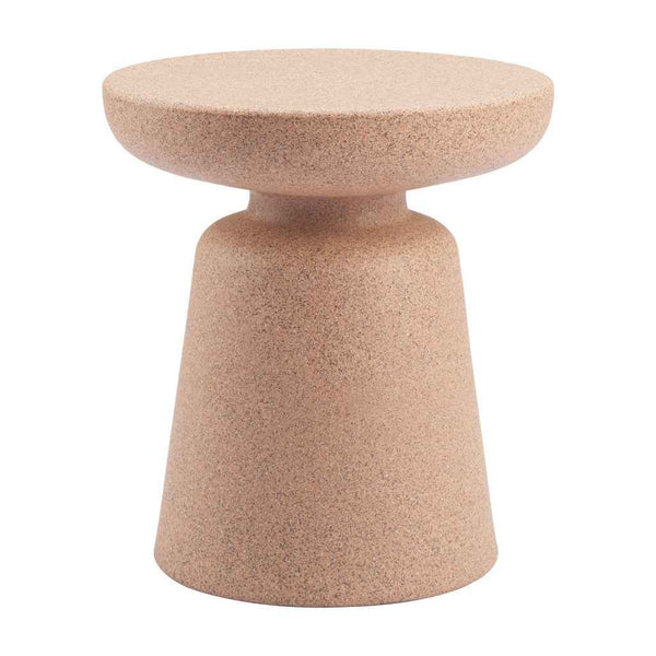 17" Brown Heavy Duty Plastic Round Pedestal End Table Default Title