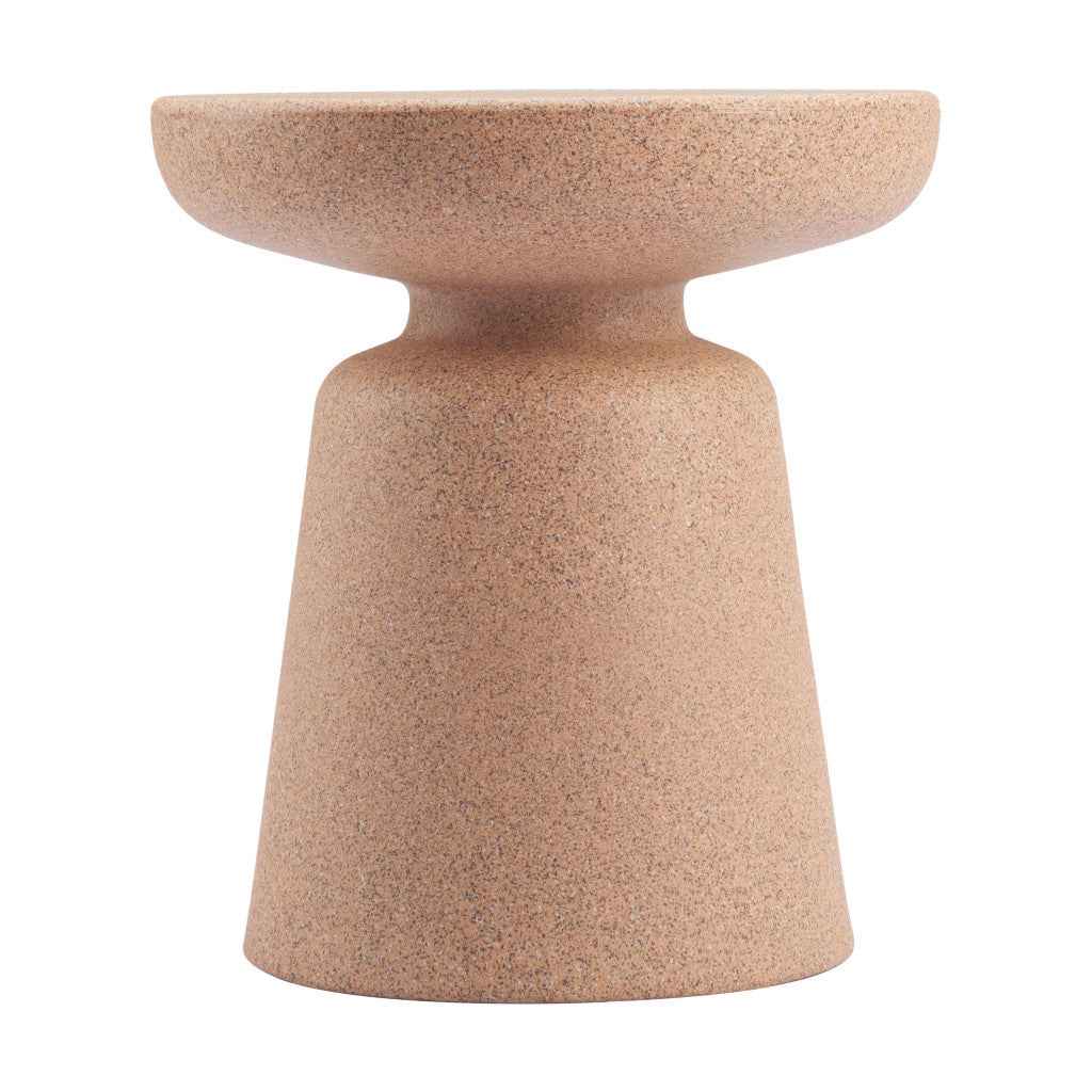17" Brown Heavy Duty Plastic Round Pedestal End Table