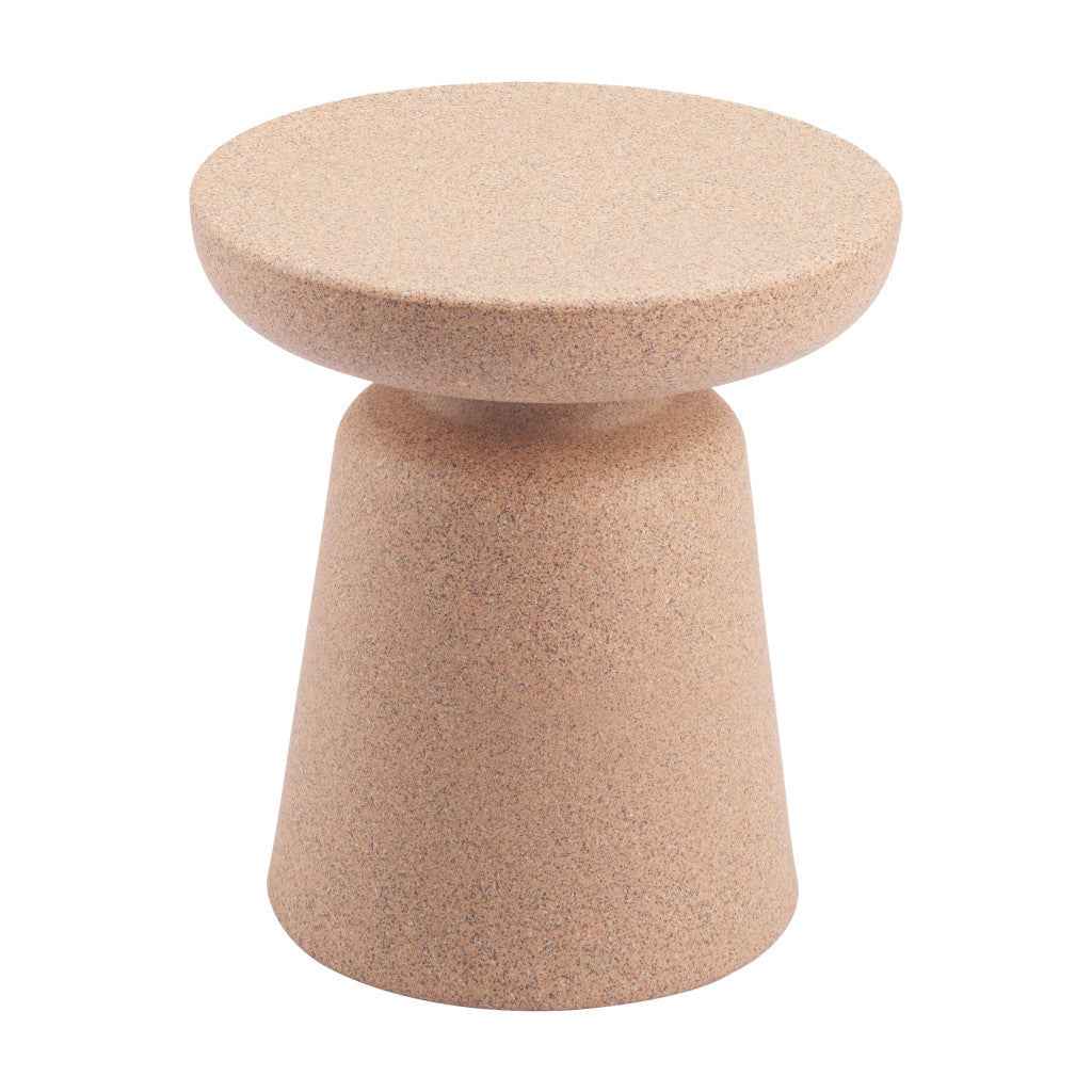 17" Brown Heavy Duty Plastic Round Pedestal End Table