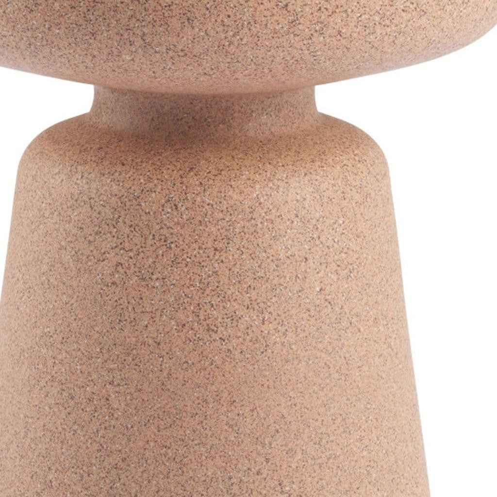 17" Brown Heavy Duty Plastic Round Pedestal End Table