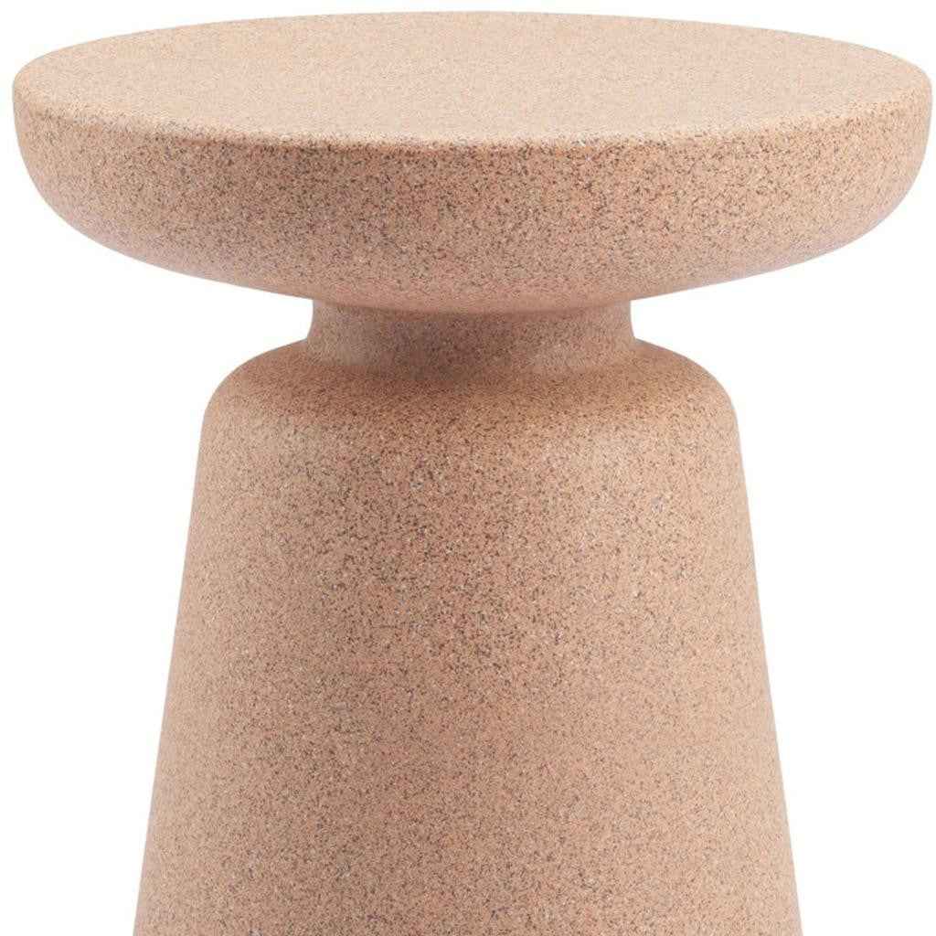 17" Brown Heavy Duty Plastic Round Pedestal End Table