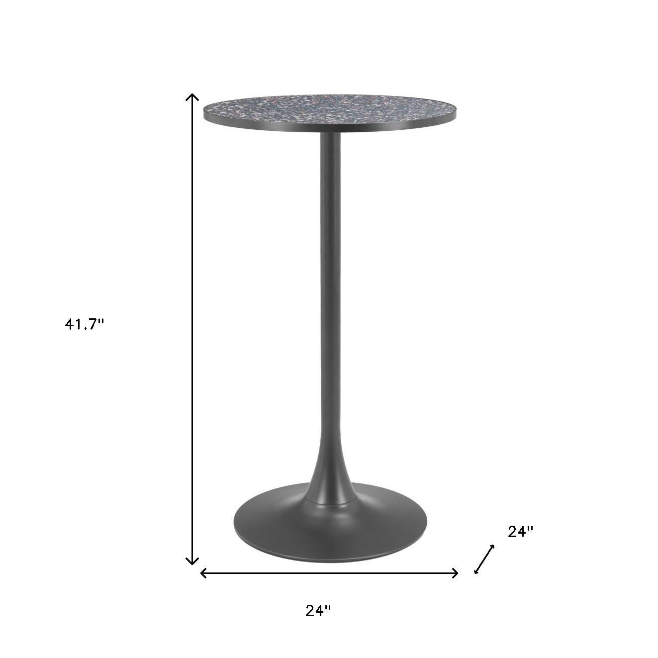 24" Black Wood Rounded Bar Table - GreatEagleInc