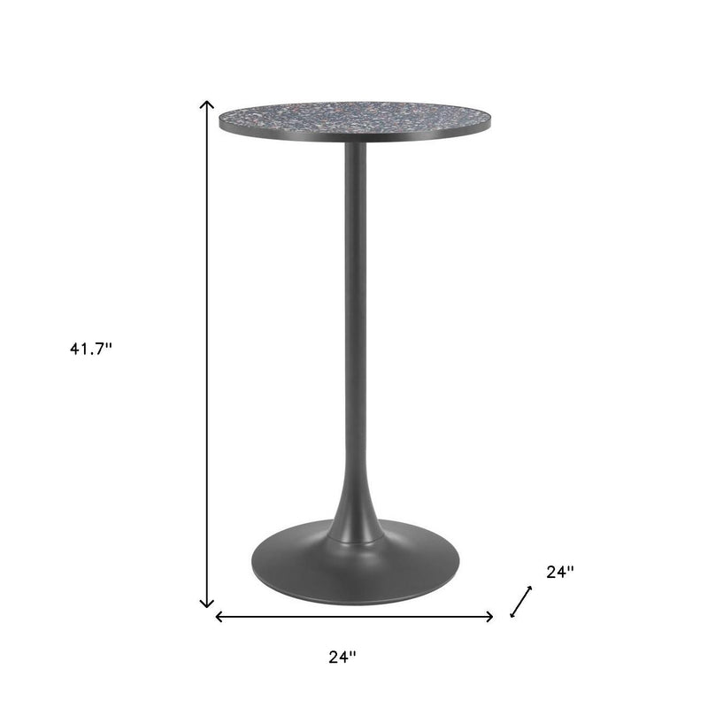 24" Black Wood Rounded Bar Table - GreatEagleInc