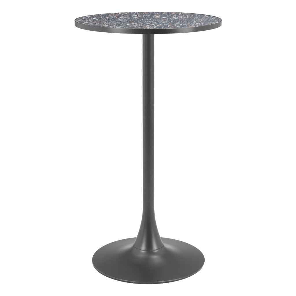24" Black Wood Rounded Bar Table