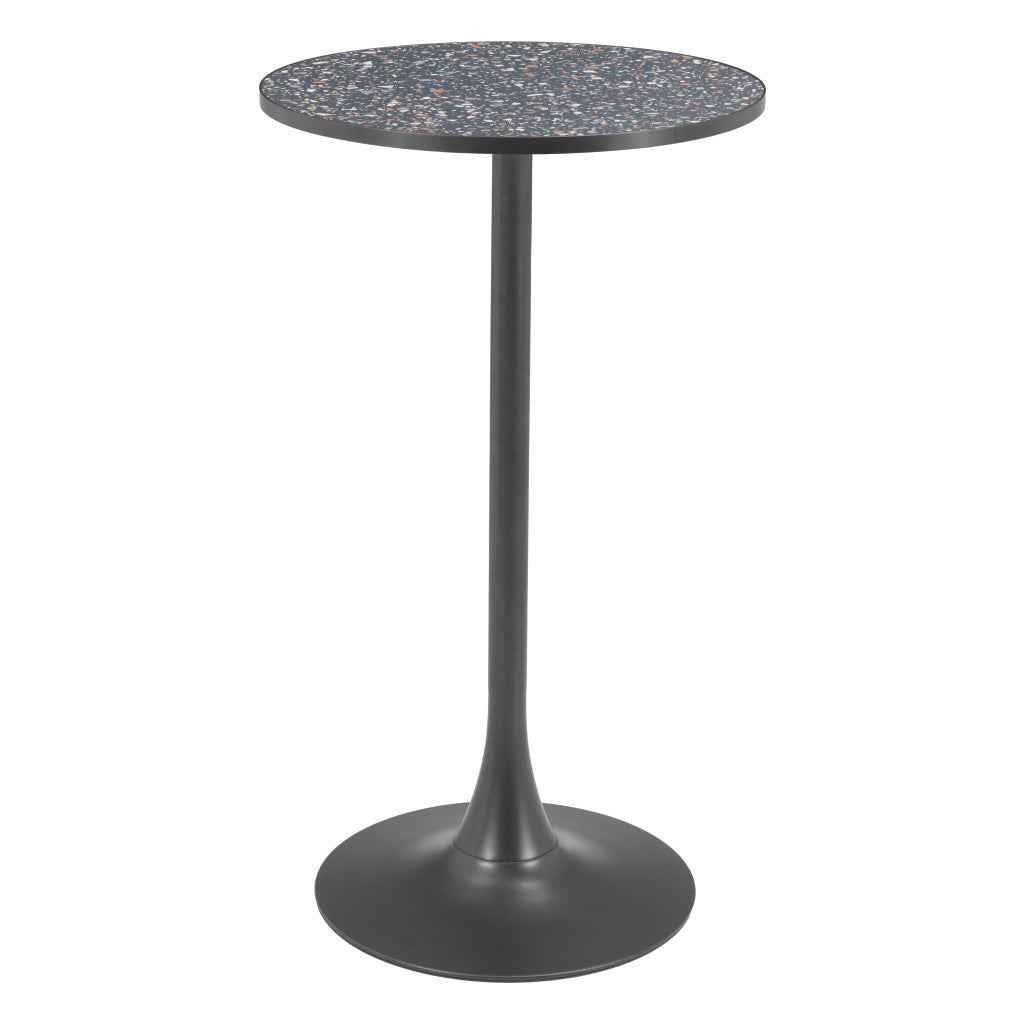 24" Black Wood Rounded Bar Table