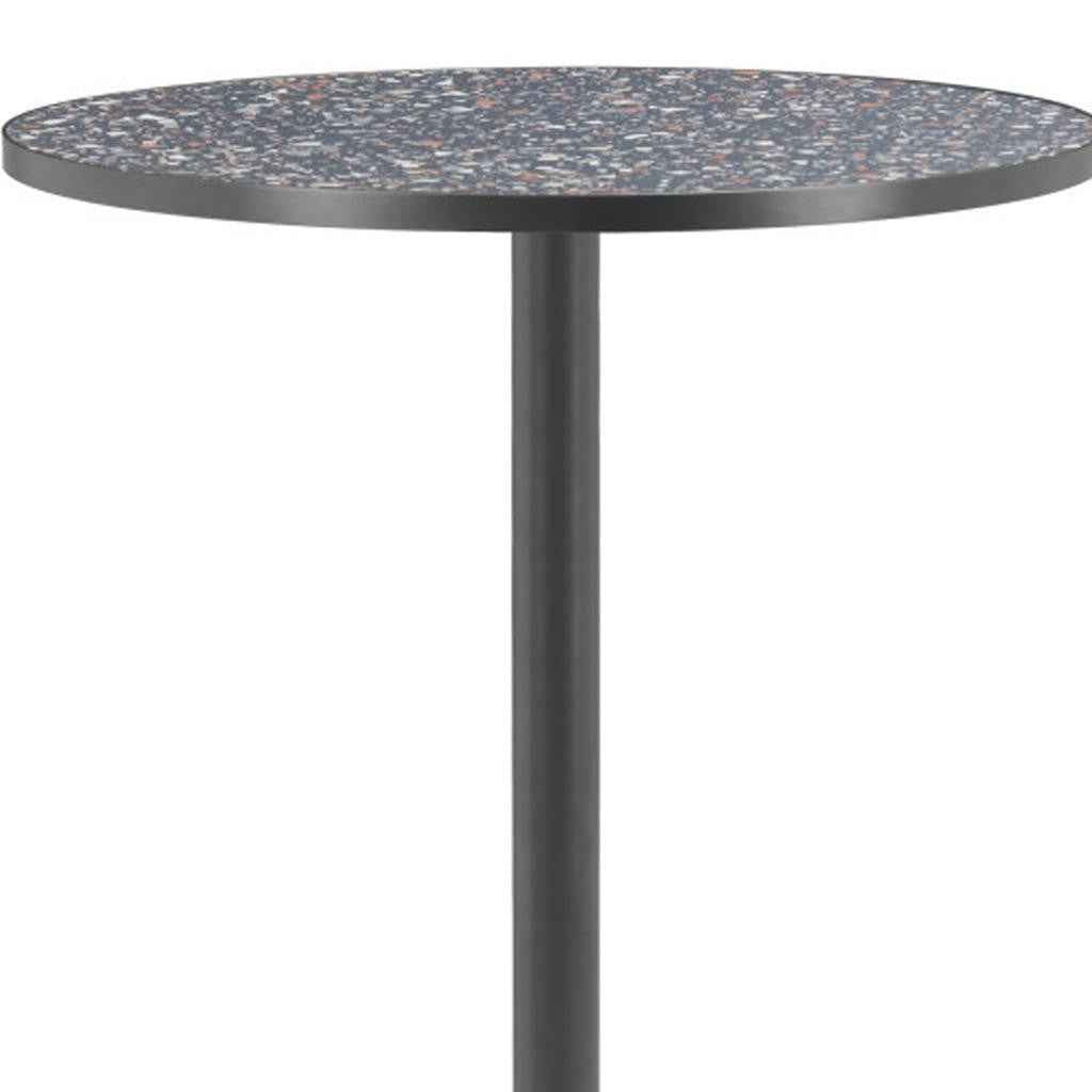 24" Black Wood Rounded Bar Table