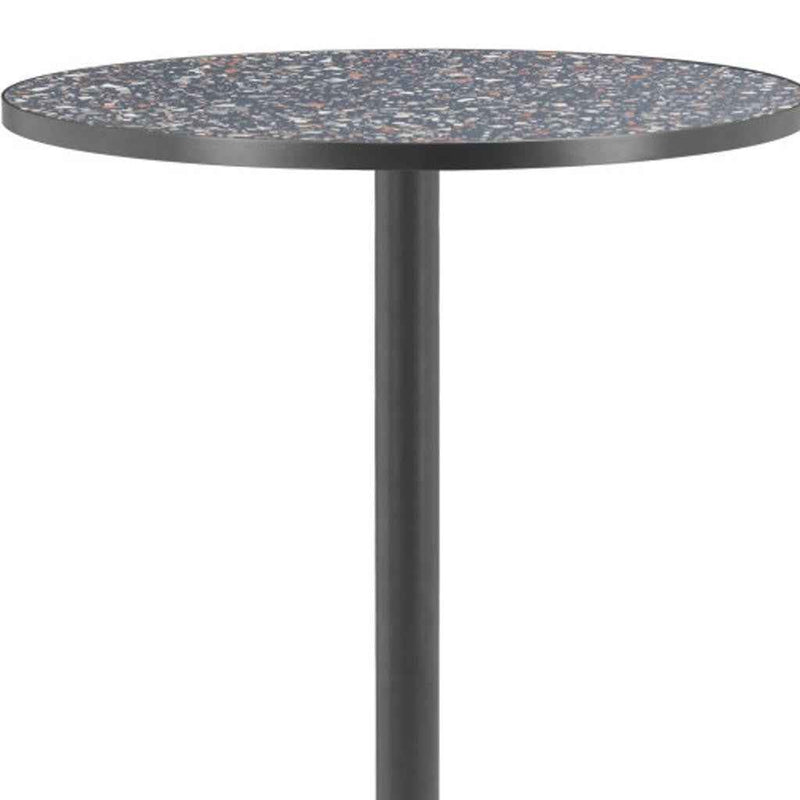 24" Black Wood Rounded Bar Table