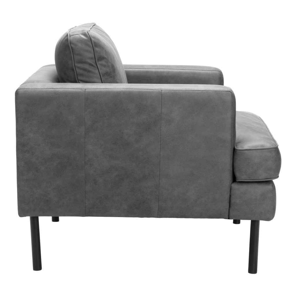 33" Gray Upholstered Arm Chair