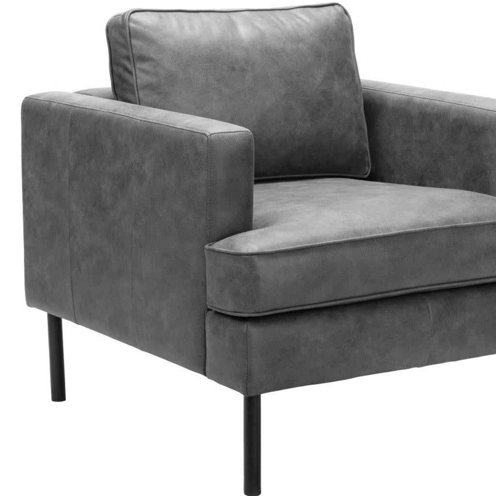 33" Gray Upholstered Arm Chair