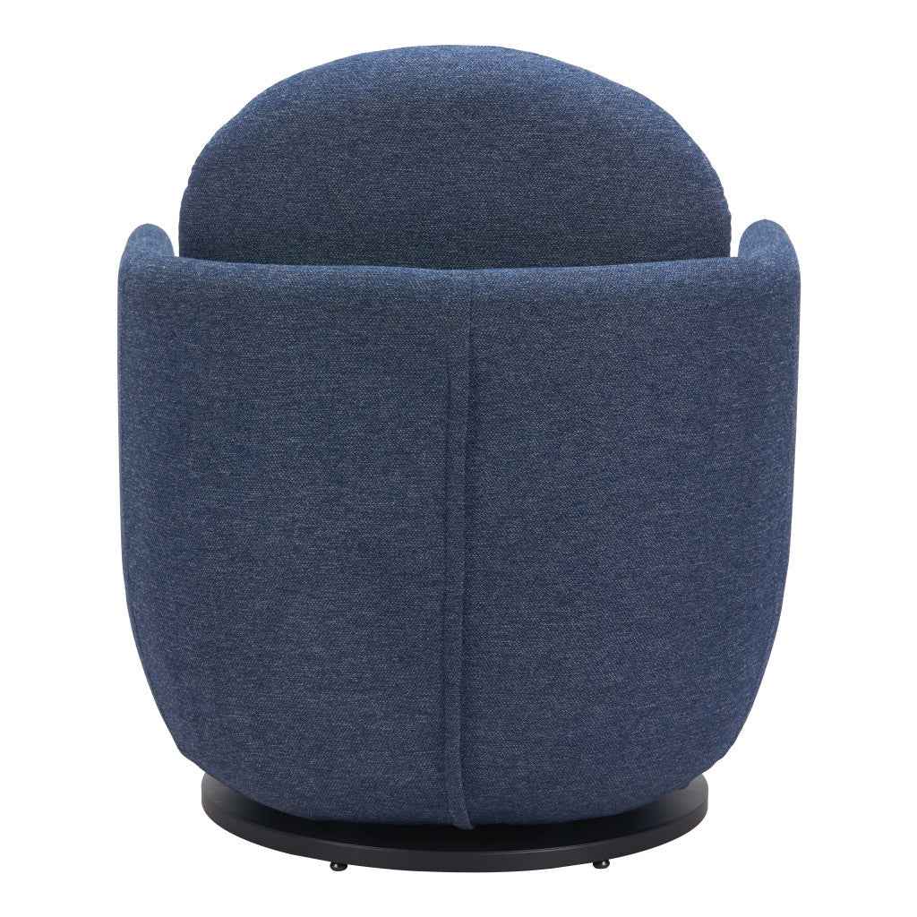 29" Blue Upholstered Swivel Arm Chair