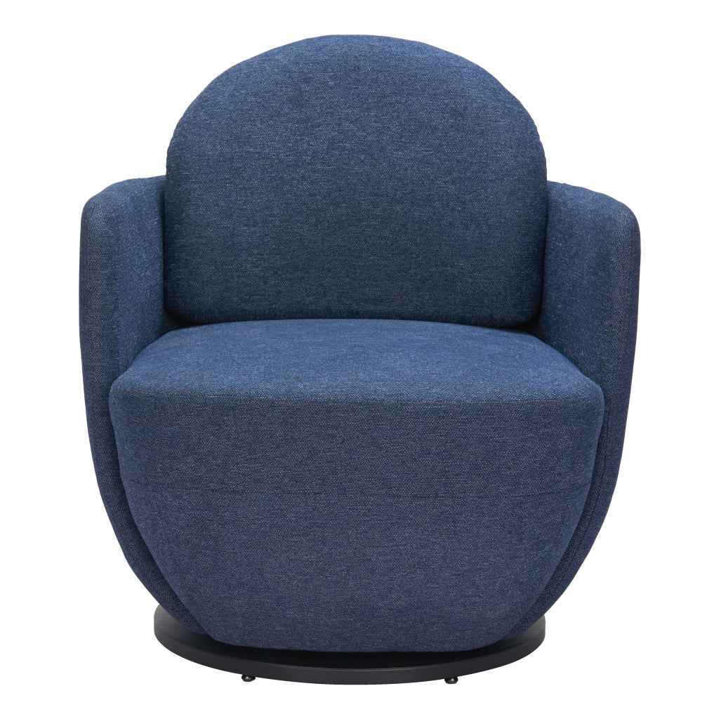 29" Blue Upholstered Swivel Arm Chair