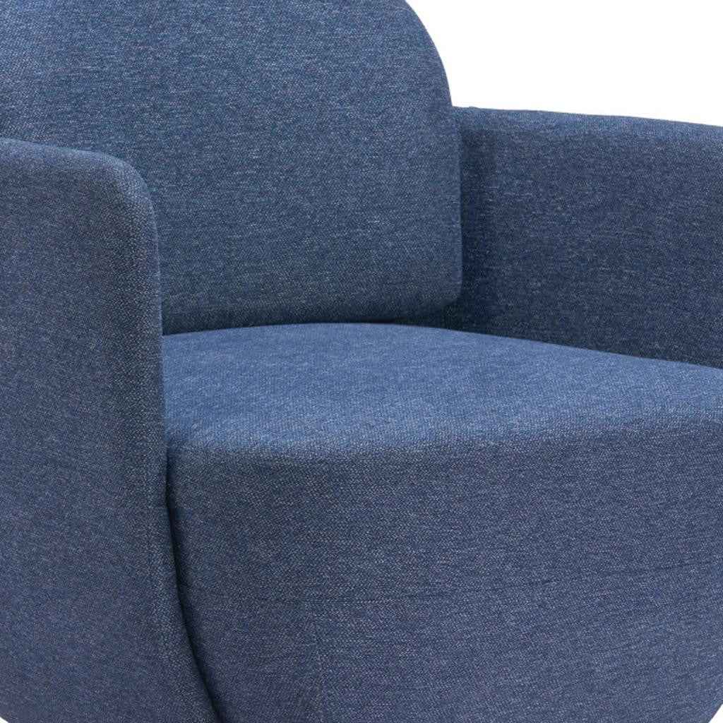 29" Blue Upholstered Swivel Arm Chair