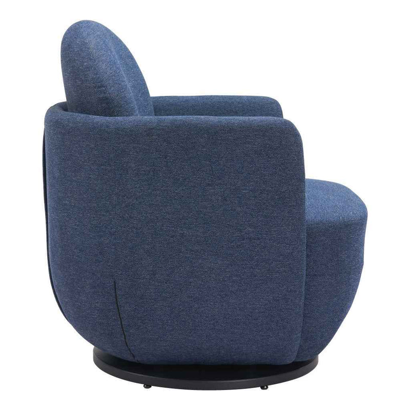 29" Blue Upholstered Swivel Arm Chair