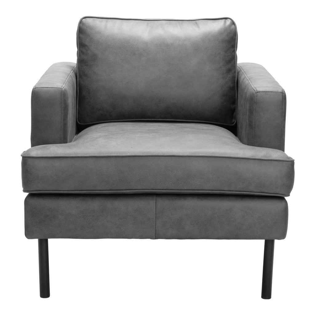 33" Gray Upholstered Arm Chair