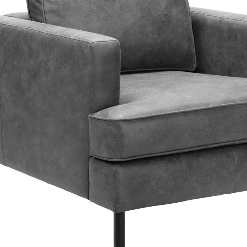 33" Gray Upholstered Arm Chair
