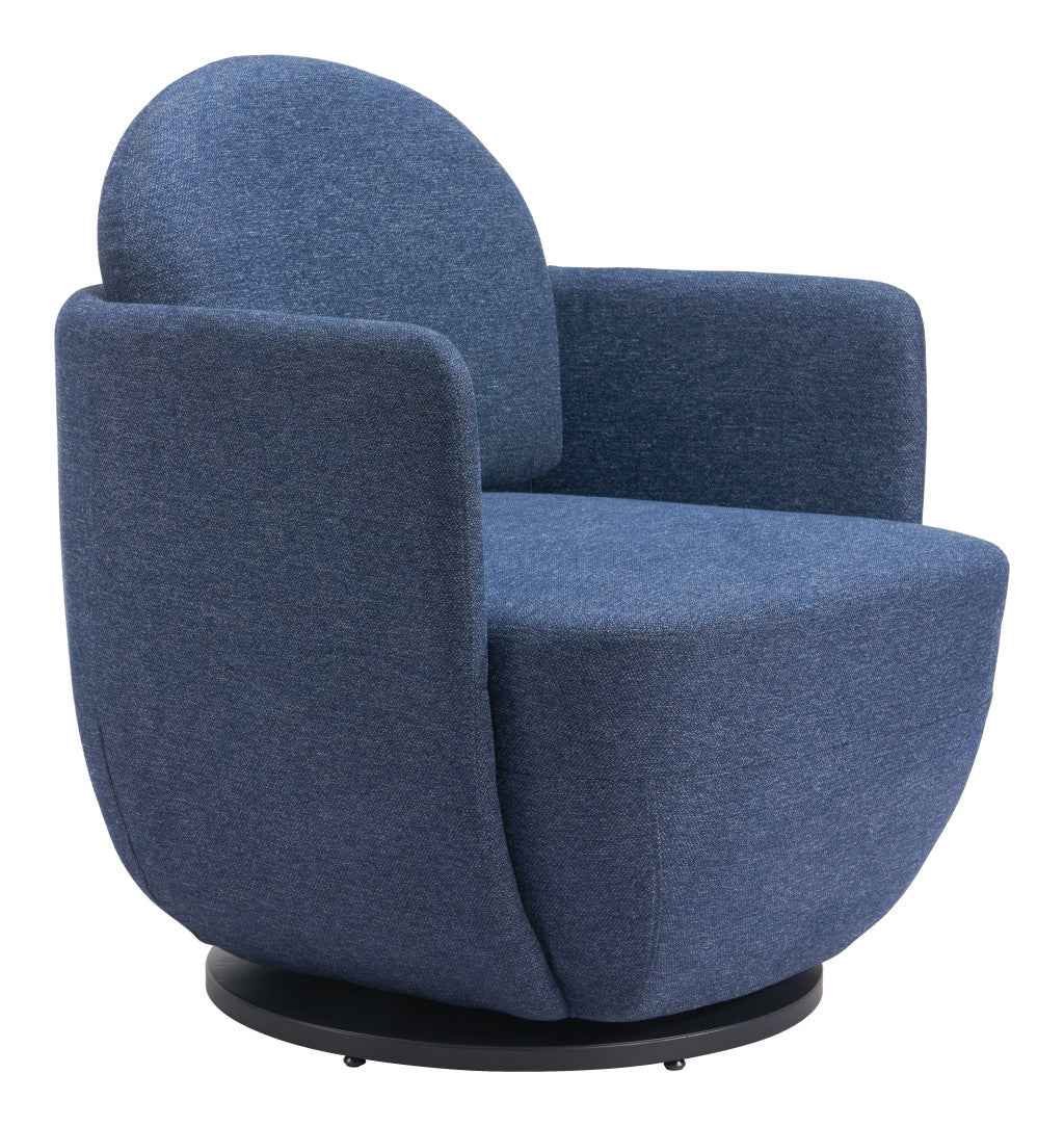 29" Blue Upholstered Swivel Arm Chair
