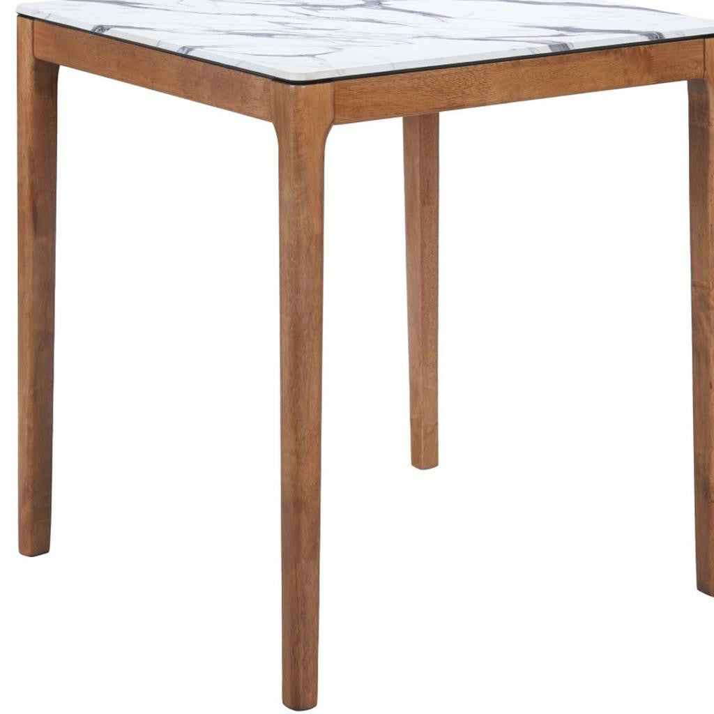 32" White Solid Wood Square Bar Table