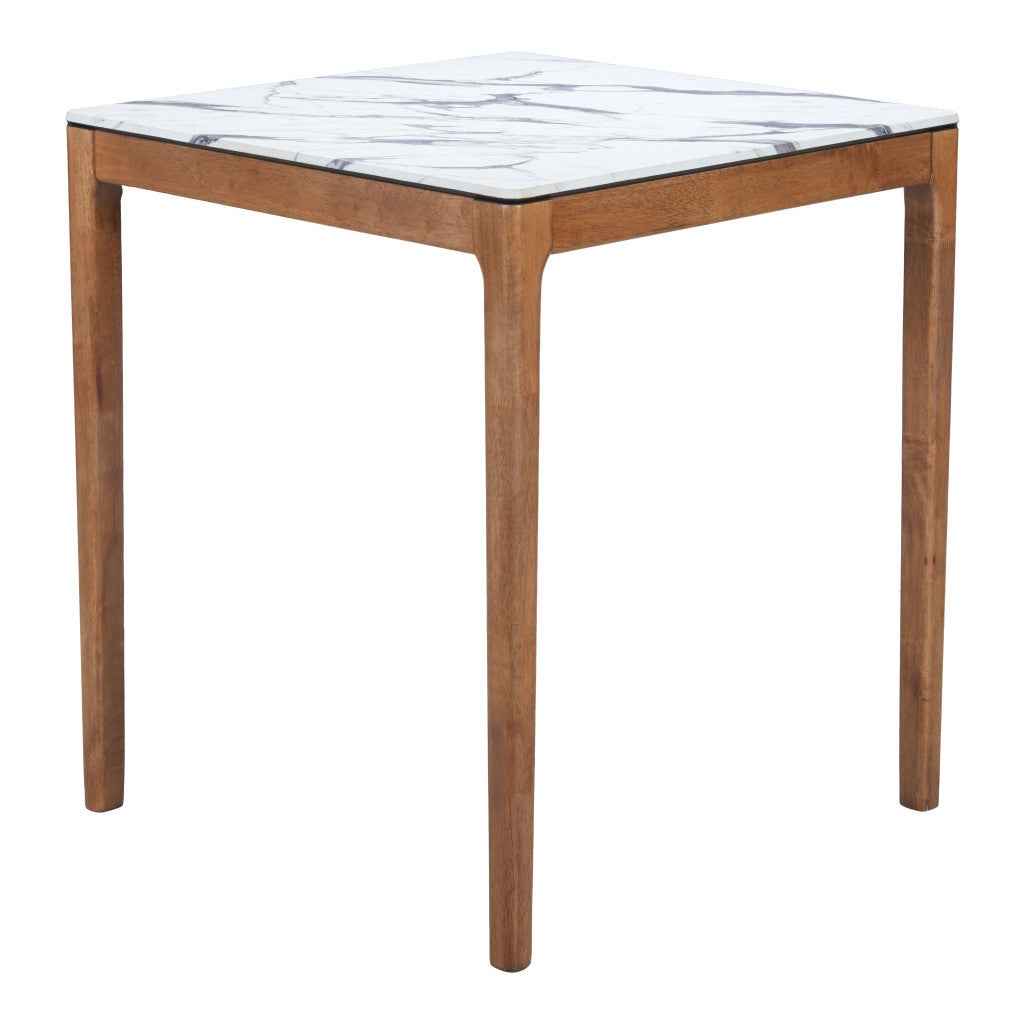 32" White Solid Wood Square Bar Table