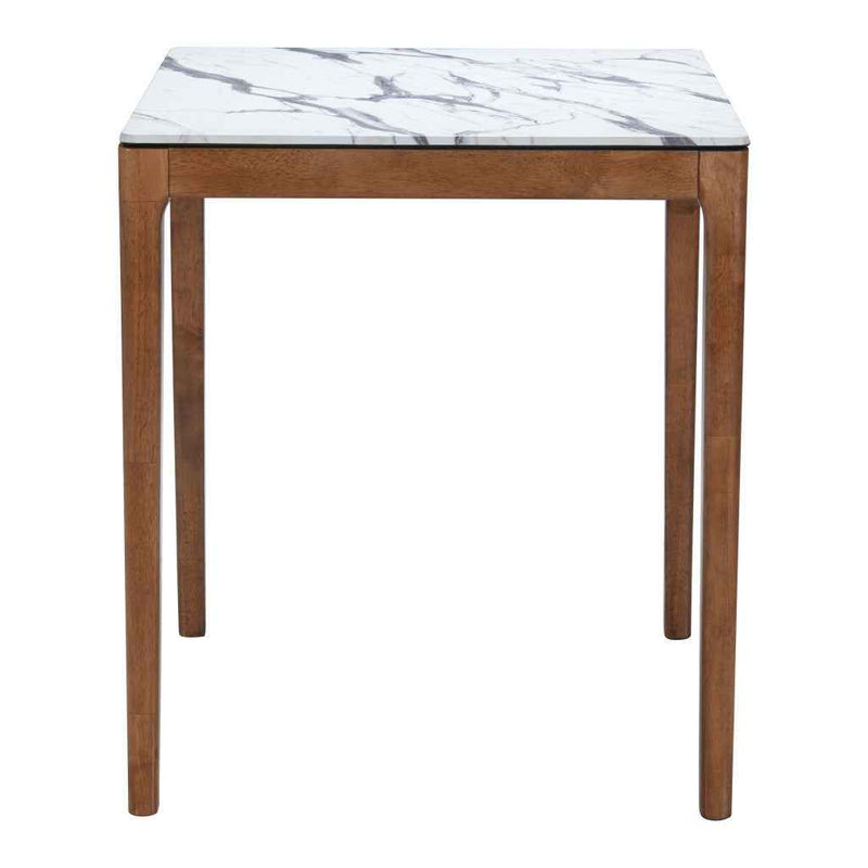 32" White Solid Wood Square Bar Table