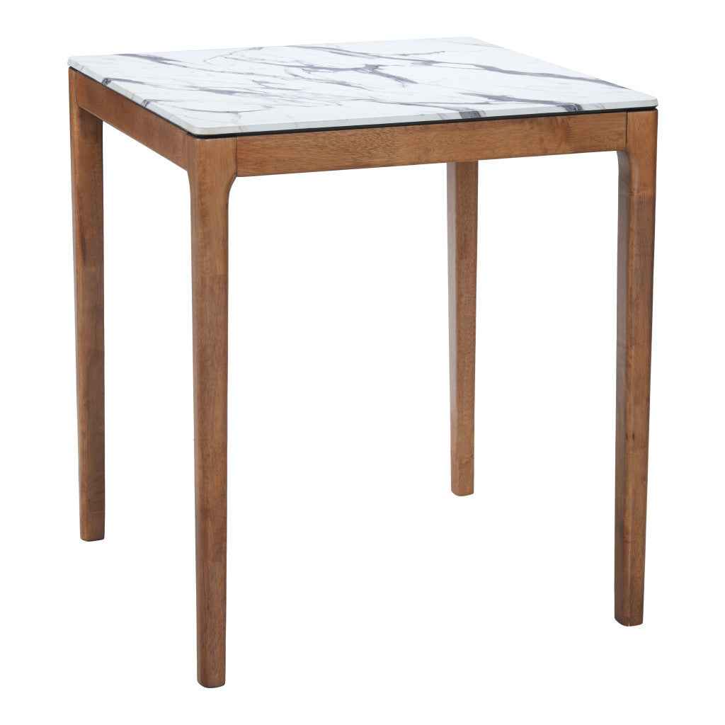 32" White Solid Wood Square Bar Table