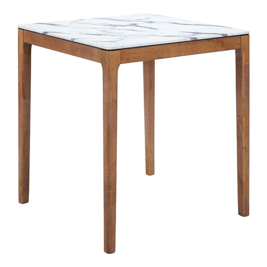 32" White Solid Wood Square Bar Table