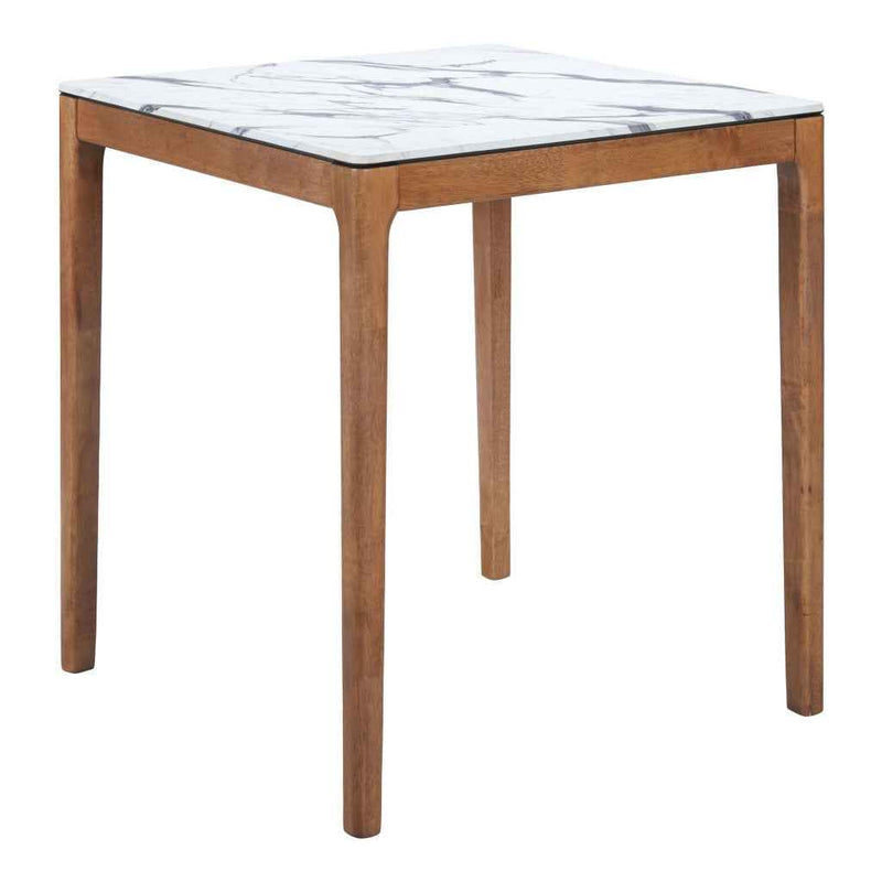 32" White Solid Wood Square Bar Table