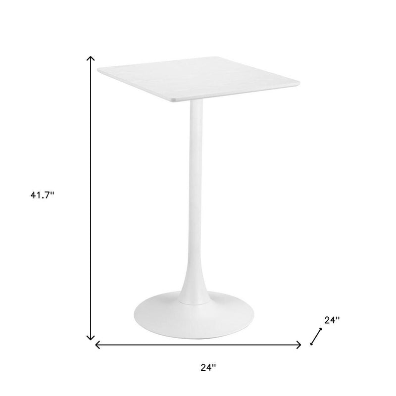 24" White Wood Square Bar Table - GreatEagleInc