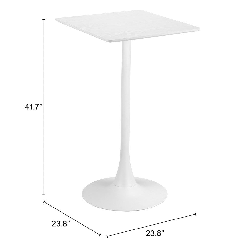 24" White Wood Square Bar Table - GreatEagleInc
