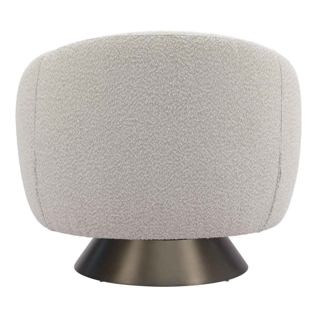 37" Gray Upholstered Swivel Arm Chair