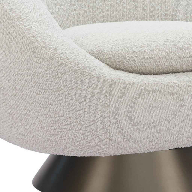 37" Gray Upholstered Swivel Arm Chair