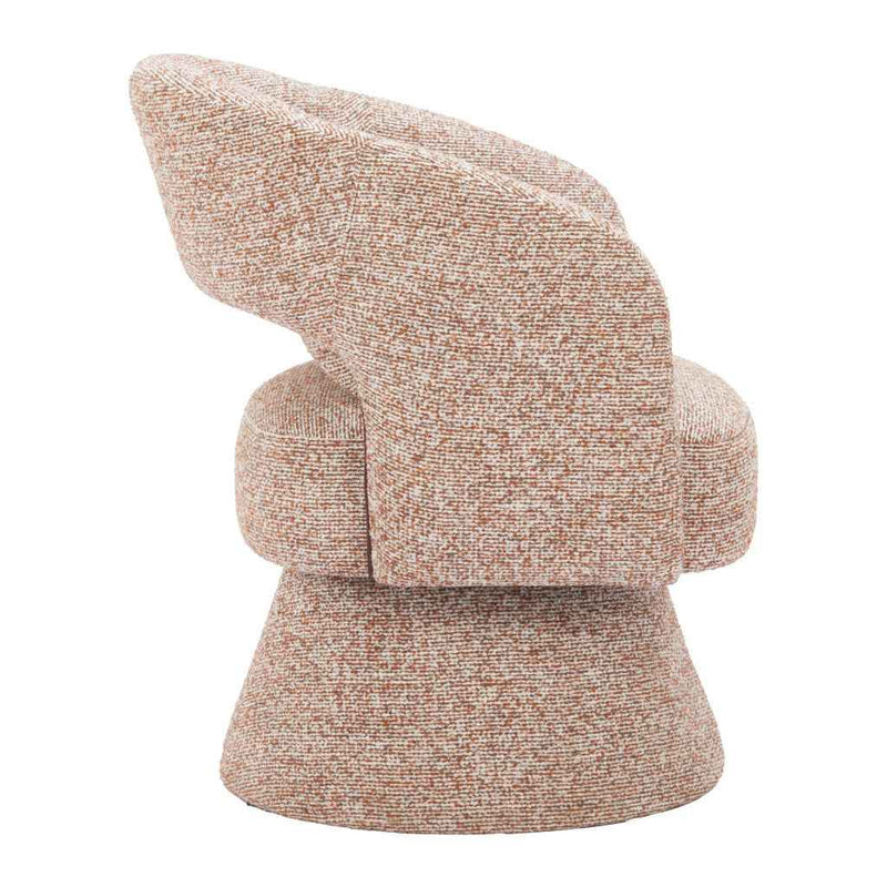 29" Brown Upholstered Swivel Arm Chair