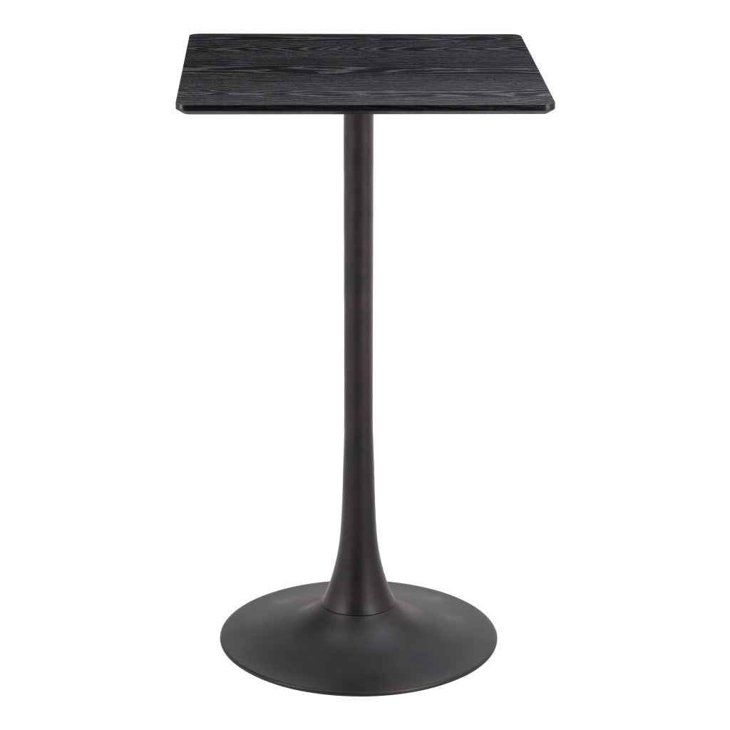 24" Black Wood Square Bar Table