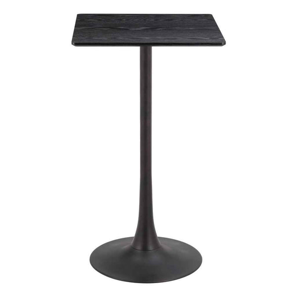 24" Black Wood Square Bar Table
